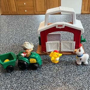 Fisher-Price Red Barn Playset with Green Tractor